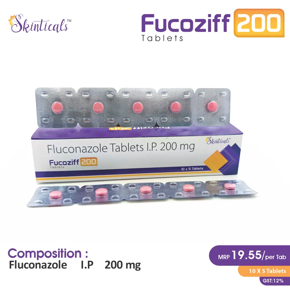 Fluconazole 200mg Tablet at Best Price in PCD Pharma Franchise for Antifungal and Fungal Infection Treatment.